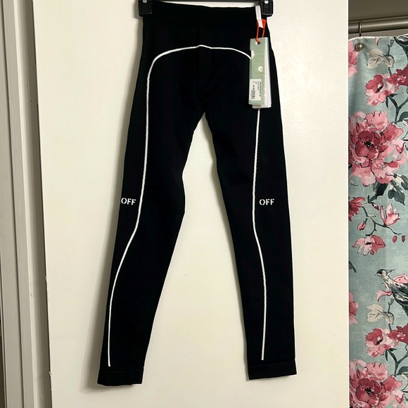 Off-White Pants - Black and white tight OFFWHITE bottoms, work out bottoms or lounging pants